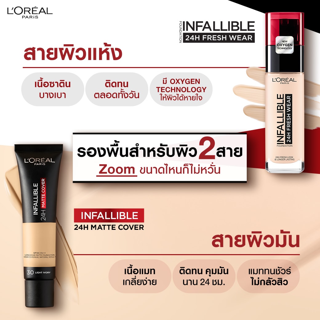 รองพื้นสำหรับผิวมันและผิวแห้ง
